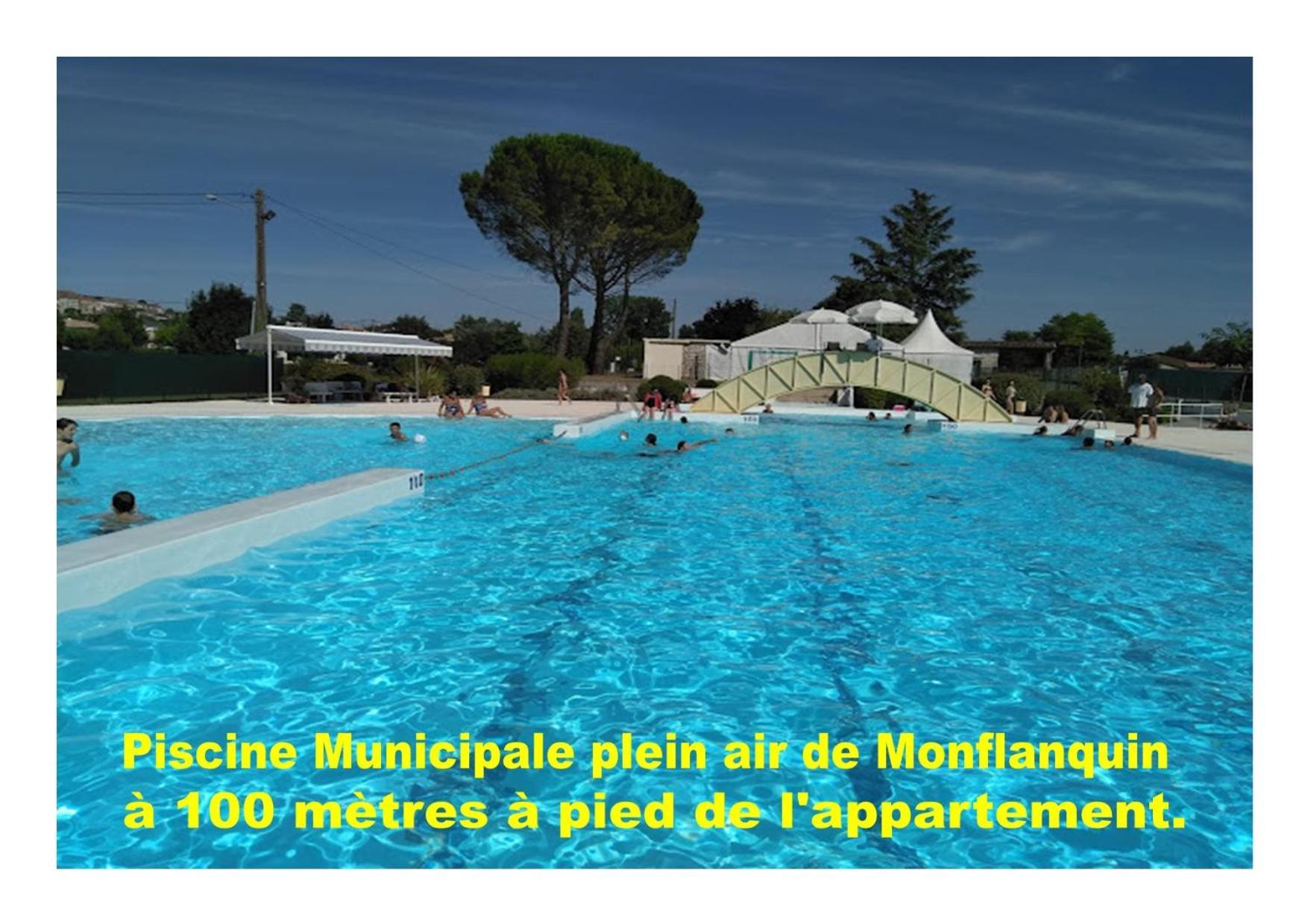 Charmant Appartement avec piscine. Monflanquin Extérieur photo